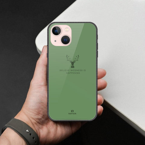 iPhone 14 Plus Cover - Nice Series - HQ Ultra Shine Premium Infinity Glass Soft Silicon Borders Case