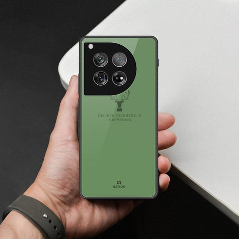 OnePlus 12 Cover - Nice Series - HQ Ultra Shine Premium Infinity Glass Soft Silicon Borders Case