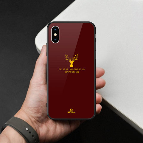 iPhone XS / X - Nice Series - HQ Ultra Shine Premium Infinity Glass Soft Silicon Borders Case