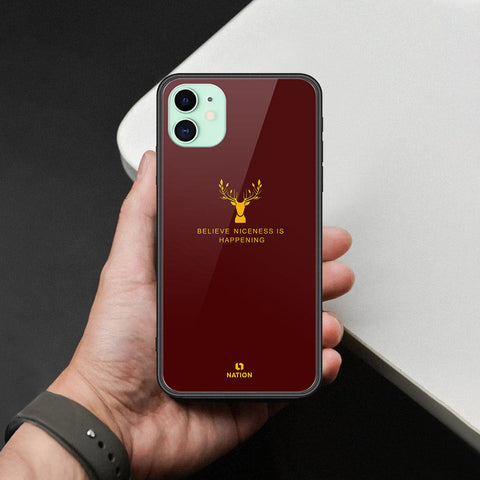 iPhone 11 - Nice Series - HQ Ultra Shine Premium Infinity Glass Soft Silicon Borders Case