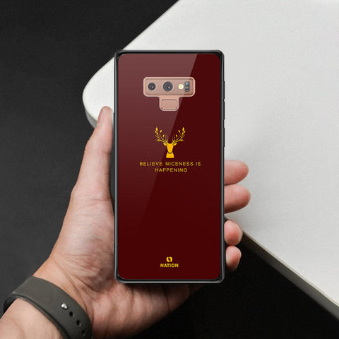 Samsung Galaxy Note 9 Cover - Nice Series - HQ Ultra Shine Premium Infinity Glass Soft Silicon Borders Case