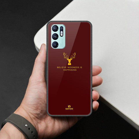 Oppo Reno 6 Cover - Nice Series - HQ Ultra Shine Premium Infinity Glass Soft Silicon Borders Case