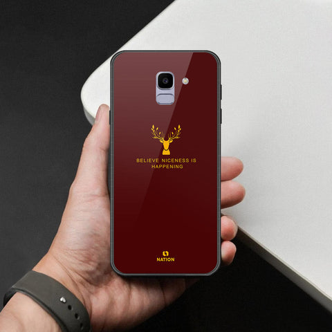 Samsung Galaxy J6 Cover - Nice Series - HQ Ultra Shine Premium Infinity Glass Soft Silicon Borders Case