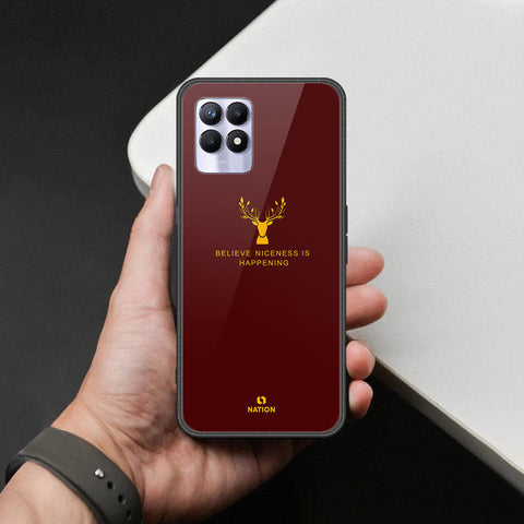 Realme 8i Cover - Nice Series - HQ Ultra Shine Premium Infinity Glass Soft Silicon Borders Case