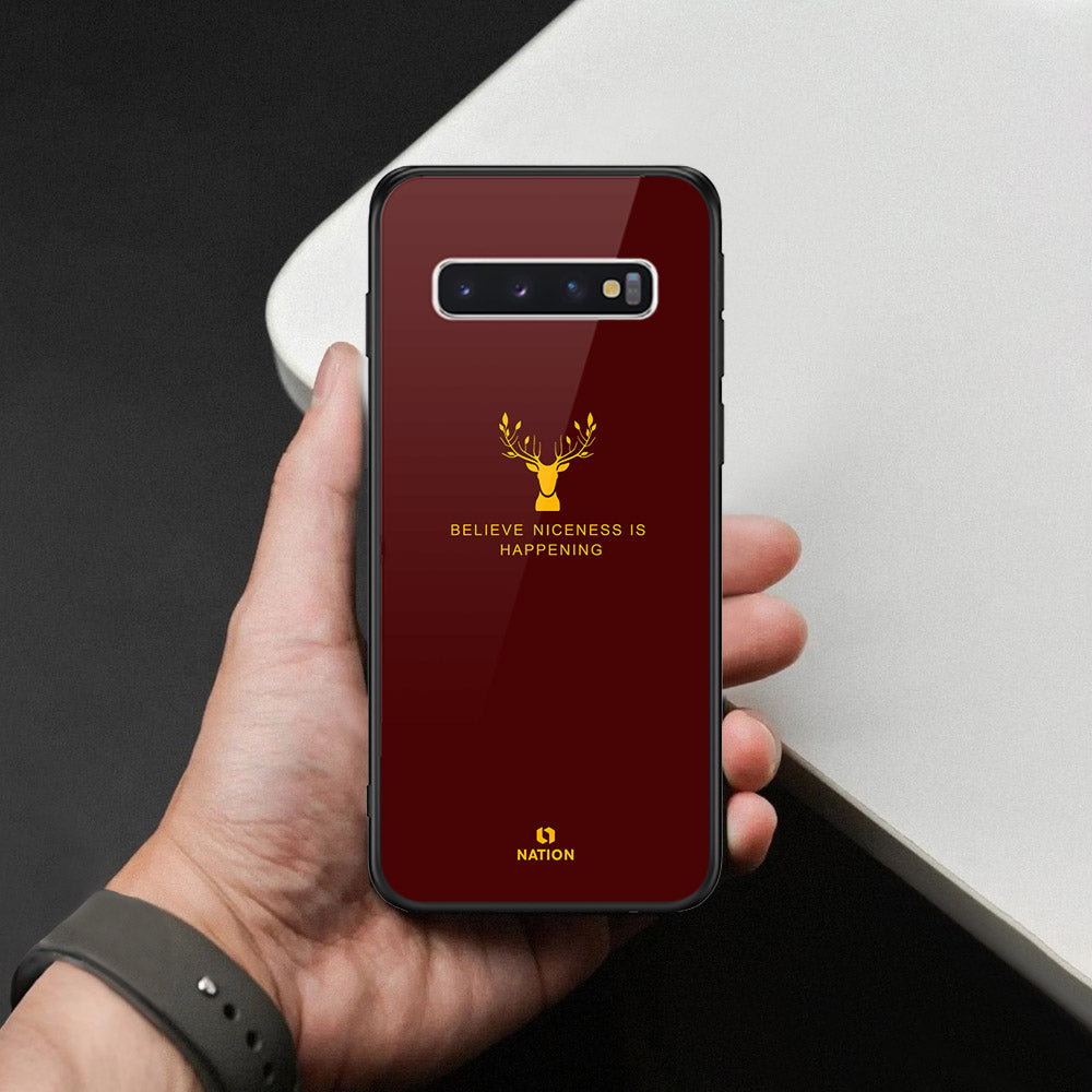Samsung Galaxy S10 Cover - Nice Series - HQ Ultra Shine Premium Infinity Glass Soft Silicon Borders Case (Fast Delivery)
