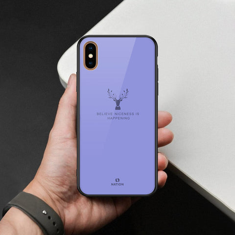 iPhone XS Max - Nice Series - HQ Ultra Shine Premium Infinity Glass Soft Silicon Borders Case