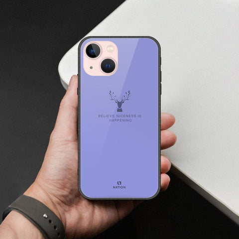 iPhone 14 Plus Cover - Nice Series - HQ Ultra Shine Premium Infinity Glass Soft Silicon Borders Case