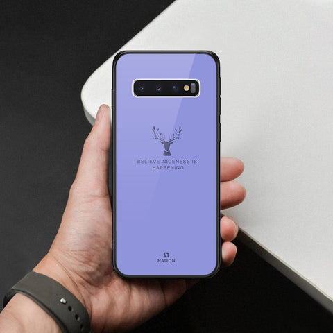 Samsung Galaxy S10 Cover - Nice Series - HQ Ultra Shine Premium Infinity Glass Soft Silicon Borders Case