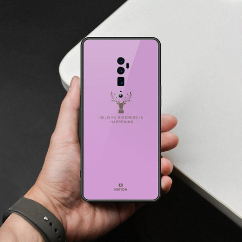 Oppo Reno 10x Zoom Cover - Nice Series - HQ Ultra Shine Premium Infinity Glass Soft Silicon Borders Case