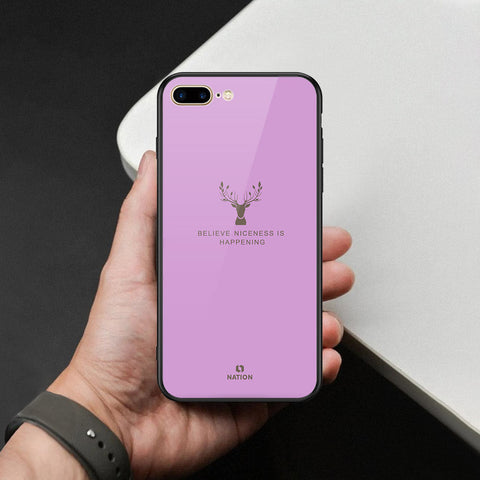 iPhone 8 Plus / 7 Plus - Nice Series - HQ Ultra Shine Premium Infinity Glass Soft Silicon Borders Case