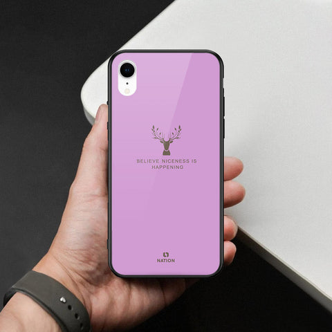 iPhone XR - Nice Series - HQ Ultra Shine Premium Infinity Glass Soft Silicon Borders Case
