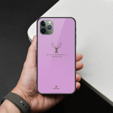 iPhone 11 Pro Max - Nice Series - HQ Ultra Shine Premium Infinity Glass Soft Silicon Borders Case