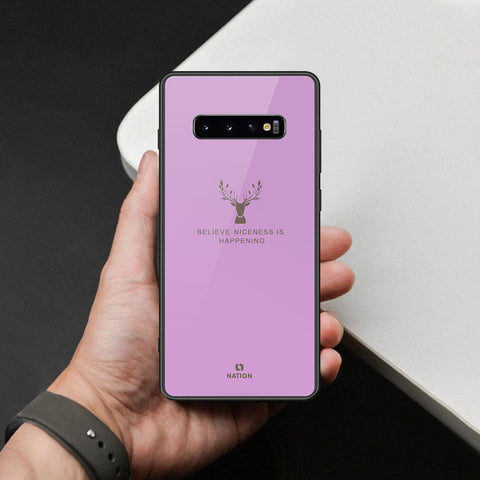 Samsung Galaxy S10 Plus Cover - Nice Series - HQ Ultra Shine Premium Infinity Glass Soft Silicon Borders Case
