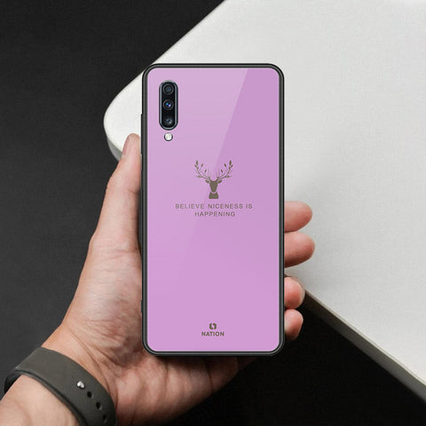 Samsung Galaxy A70s Cover - Nice Series - HQ Ultra Shine Premium Infinity Glass Soft Silicon Borders Case