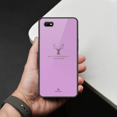 Oppo A1k Cover - Nice Series - HQ Ultra Shine Premium Infinity Glass Soft Silicon Borders Case