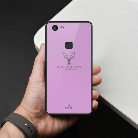 Vivo V7 Cover - Nice Series - HQ Ultra Shine Premium Infinity Glass Soft Silicon Borders Case