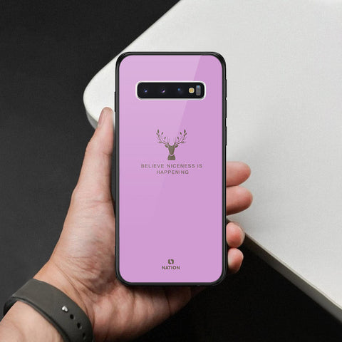 Samsung Galaxy S10 Cover - Nice Series - HQ Ultra Shine Premium Infinity Glass Soft Silicon Borders Case