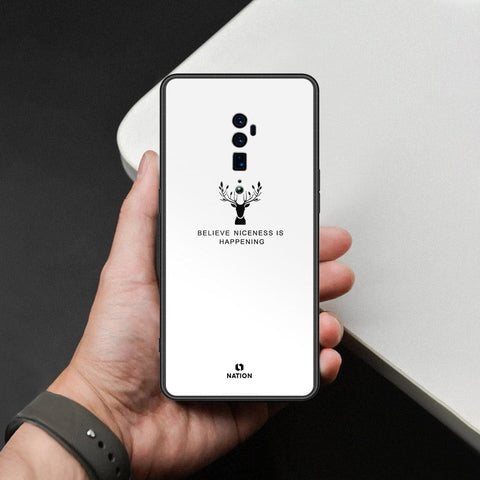 Oppo Reno 10x Zoom Cover - Nice Series - HQ Ultra Shine Premium Infinity Glass Soft Silicon Borders Case