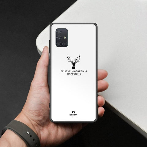 Samsung Galaxy A71 Cover - Nice Series - HQ Ultra Shine Premium Infinity Glass Soft Silicon Borders Case
