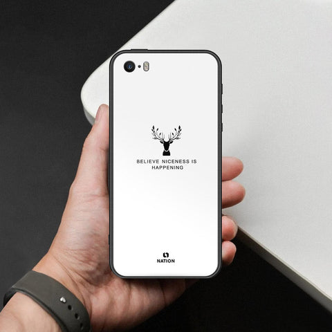 iPhone SE / 5s / 5 - Nice Series - HQ Ultra Shine Premium Infinity Glass Soft Silicon Borders Case