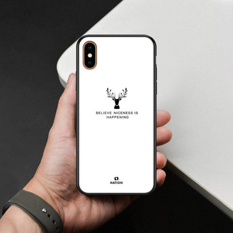 iPhone XS Max - Nice Series - HQ Ultra Shine Premium Infinity Glass Soft Silicon Borders Case