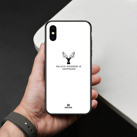 iPhone XS / X - Nice Series - HQ Ultra Shine Premium Infinity Glass Soft Silicon Borders Case