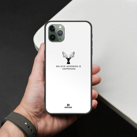iPhone 11 Pro Max - Nice Series - HQ Ultra Shine Premium Infinity Glass Soft Silicon Borders Case