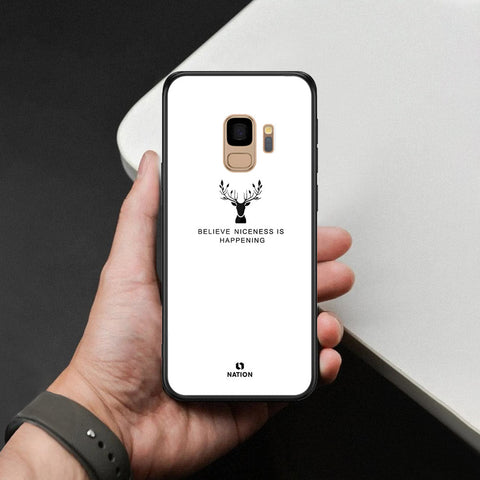 Samsung Galaxy S9 Cover - Nice Series - HQ Ultra Shine Premium Infinity Glass Soft Silicon Borders Case