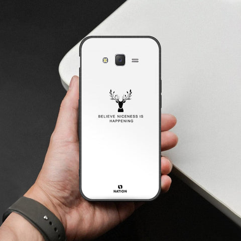Samsung Galaxy J7 2015 Cover - Nice Series - HQ Ultra Shine Premium Infinity Glass Soft Silicon Borders Case