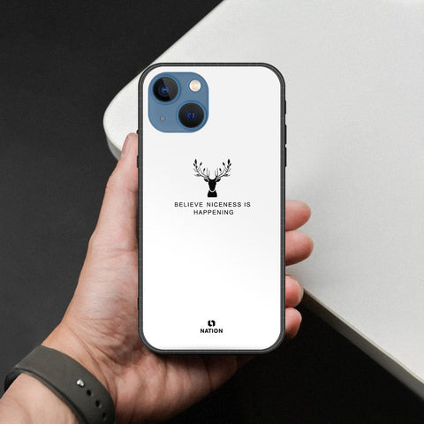 iPhone 13 Cover - Nice Series - HQ Ultra Shine Premium Infinity Glass Soft Silicon Borders Case