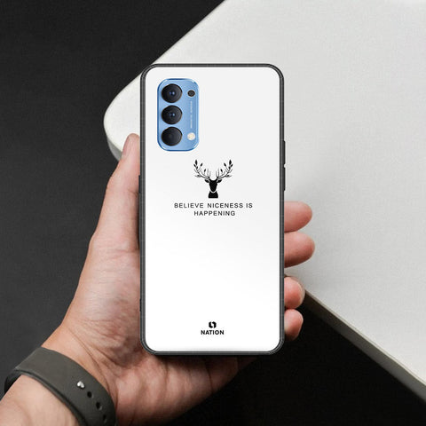 Oppo Reno 4 Cover - Nice Series - HQ Ultra Shine Premium Infinity Glass Soft Silicon Borders Case