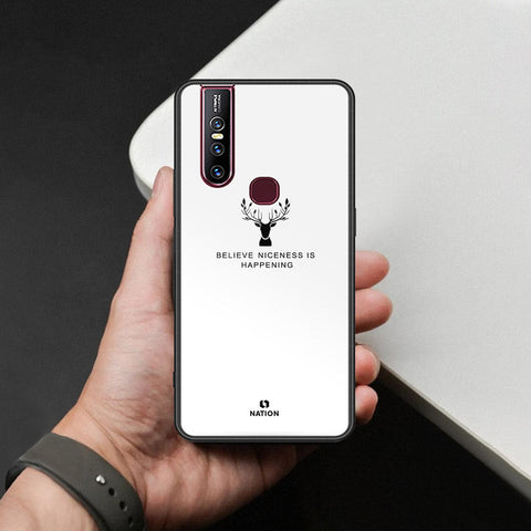 Vivo V15 Cover - Nice Series - HQ Ultra Shine Premium Infinity Glass Soft Silicon Borders Case