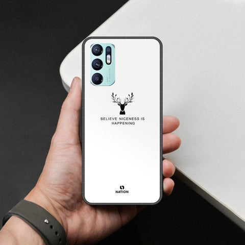Oppo Reno 6 Cover - Nice Series - HQ Ultra Shine Premium Infinity Glass Soft Silicon Borders Case