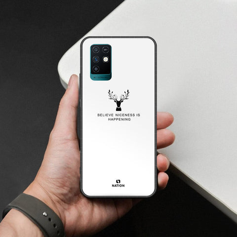 Infinix Note 10 Cover - Nice Series - HQ Ultra Shine Premium Infinity Glass Soft Silicon Borders Case