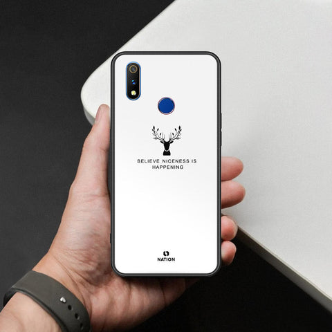 Realme 3 Cover - Nice Series - HQ Ultra Shine Premium Infinity Glass Soft Silicon Borders Case