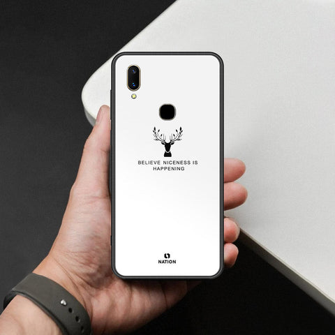 Vivo V11 Cover - Nice Series - HQ Ultra Shine Premium Infinity Glass Soft Silicon Borders Case