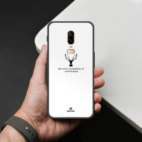 OnePlus 6 Cover - Nice Series - HQ Ultra Shine Premium Infinity Glass Soft Silicon Borders Case