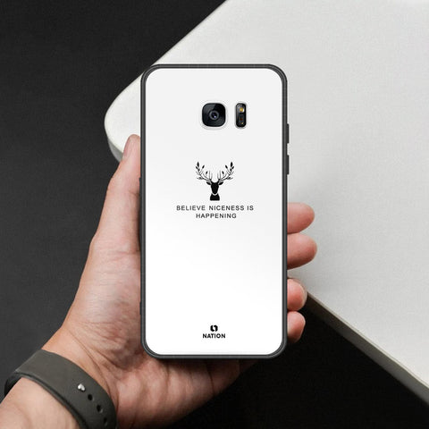 Samsung Galaxy S7 Edge Cover - Nice Series - HQ Ultra Shine Premium Infinity Glass Soft Silicon Borders Case