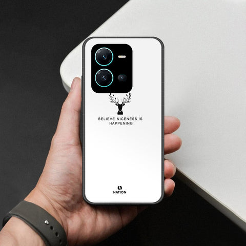 Vivo X80 Lite Cover - Nice Series - HQ Ultra Shine Premium Infinity Glass Soft Silicon Borders Case