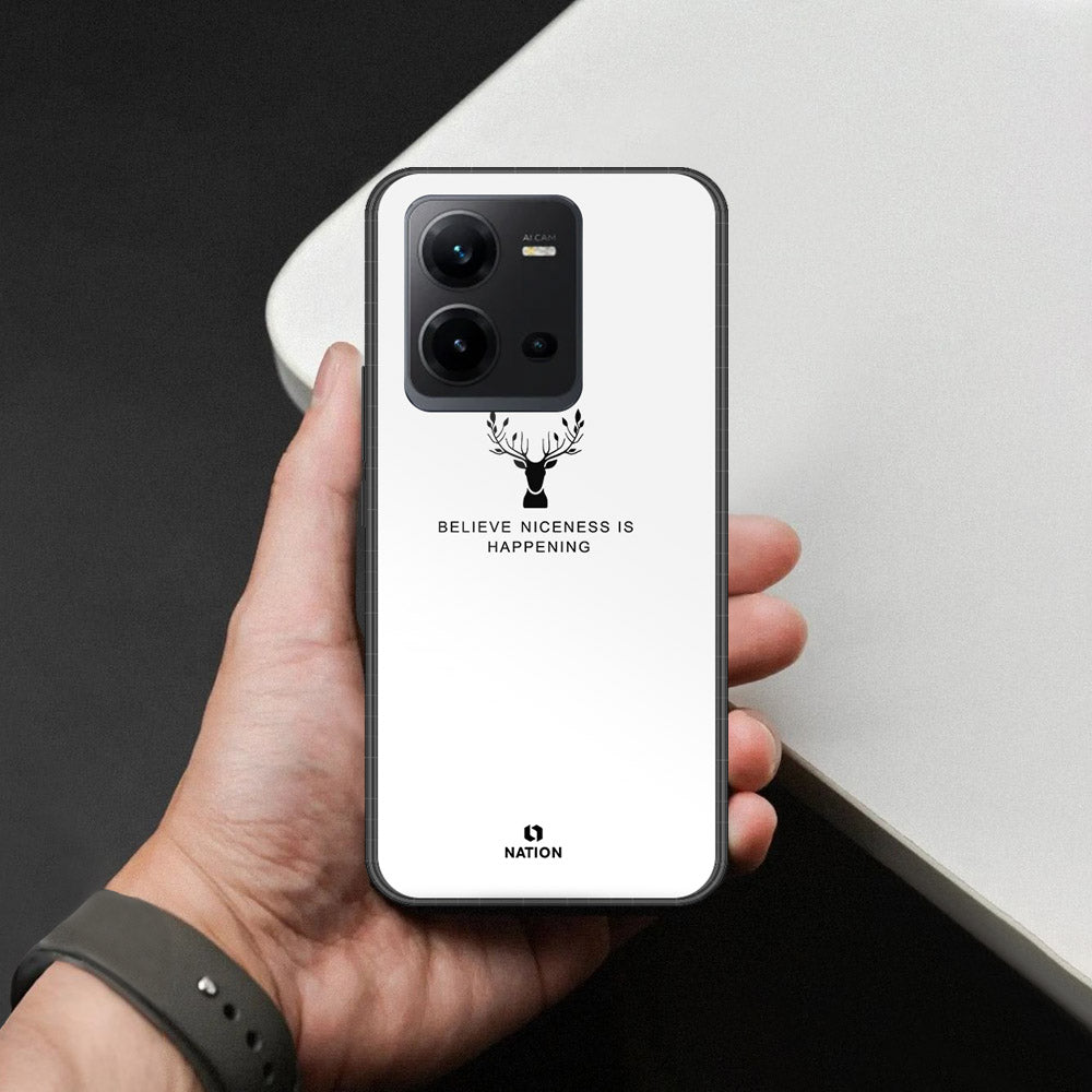 Vivo V25e Cover - Nice Series - HQ Ultra Shine Premium Infinity Glass Soft Silicon Borders Case (Fast Dlivery)