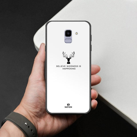 Samsung Galaxy J6 2018 Cover - Nice Series - HQ Ultra Shine Premium Infinity Glass Soft Silicon Borders Case