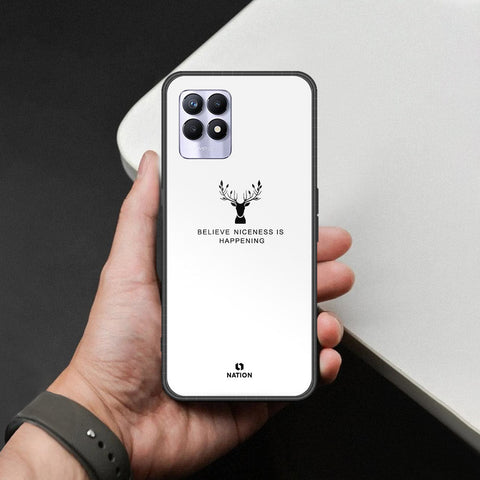 Realme 8i Cover - Nice Series - HQ Ultra Shine Premium Infinity Glass Soft Silicon Borders Case