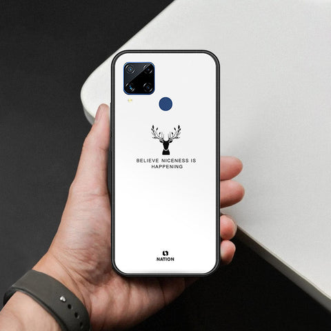 Realme C15 Cover - Nice Series - HQ Ultra Shine Premium Infinity Glass Soft Silicon Borders Case