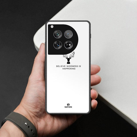 OnePlus 12 Cover - Nice Series - HQ Ultra Shine Premium Infinity Glass Soft Silicon Borders Case