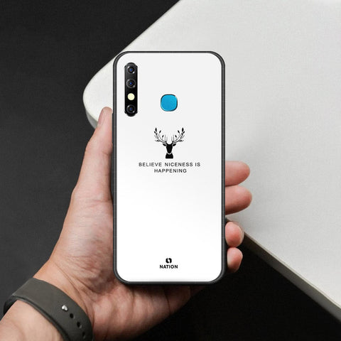 Infinix Hot 8 Cover - Nice Series - HQ Ultra Shine Premium Infinity Glass Soft Silicon Borders Case