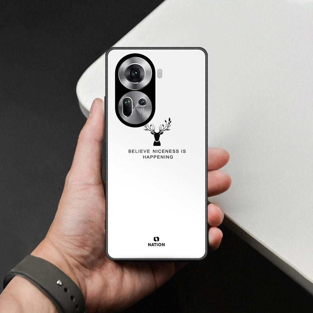 Oppo Reno 11 5G Cover - Nice Series - HQ Ultra Shine Premium Infinity Glass Soft Silicon Borders Case (Fast Delivery)