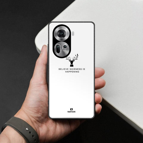 Oppo Reno 11 5G Cover - Nice Series - HQ Ultra Shine Premium Infinity Glass Soft Silicon Borders Case (Fast Delivery)