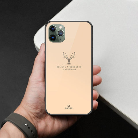 iPhone 11 Pro Max - Nice Series - HQ Ultra Shine Premium Infinity Glass Soft Silicon Borders Case