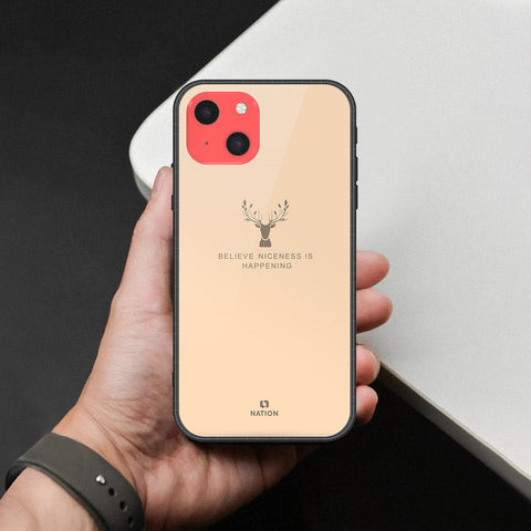 iPhone 13 Mini Cover - Nice Series - HQ Ultra Shine Premium Infinity Glass Soft Silicon Borders Case