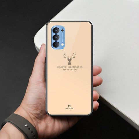 Oppo Reno 4 Cover - Nice Series - HQ Ultra Shine Premium Infinity Glass Soft Silicon Borders Case